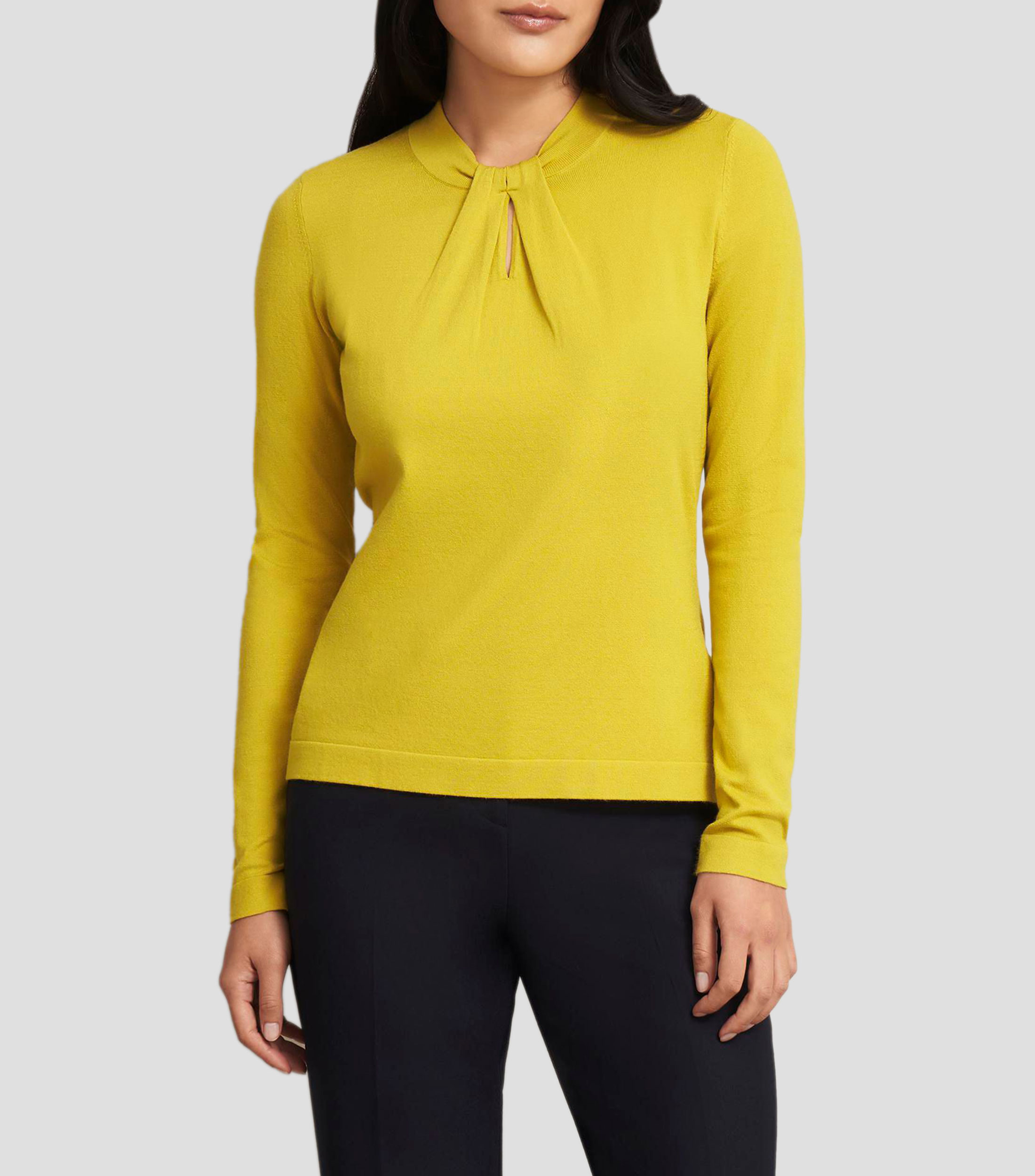 Blusa lisa manga larga Mujer